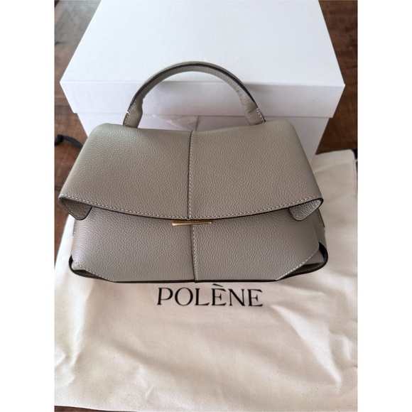 NWT Polene Mokki Mini EDITION TAUPE Gray Small Satchel Handbag Crossbody Purse - Picture 3 of 12